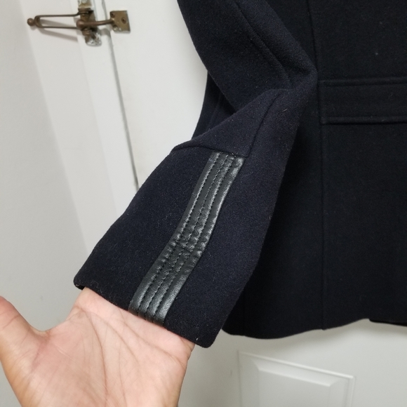 Faboer Womens Sz. 50 Peacoat US Sz. M Black Wool - Picture 8 of 16